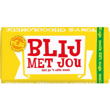 Tony's Chocolonely Blij met jou reep 180 gram - Topgiving